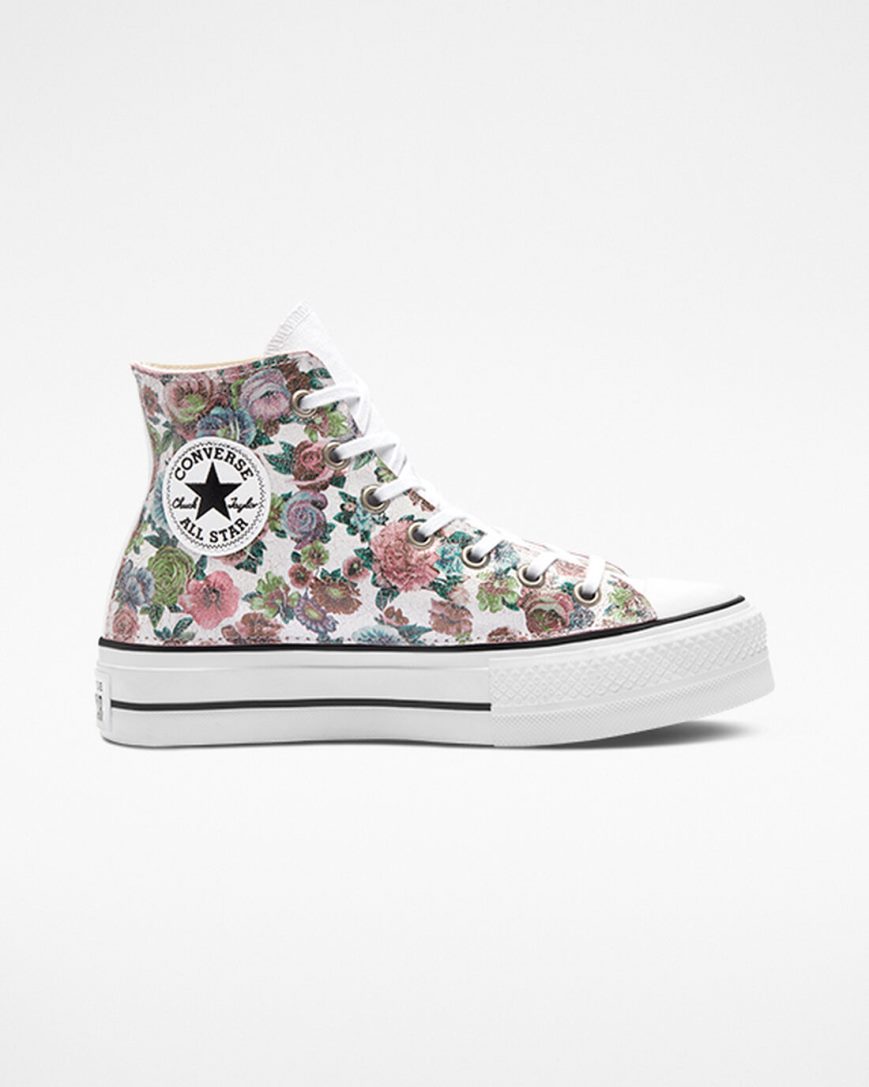 Sapatos Plataforma Converse Chuck Taylor All Star Lift LTD Floral Cano Alto Feminino Floral | PT X0143P8